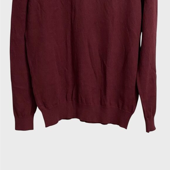 NWT Daniel Hechter Paris 1/4 Zip Cotton Cashmere Sweater Men's Size M Burgundy - Picture 6 of 13